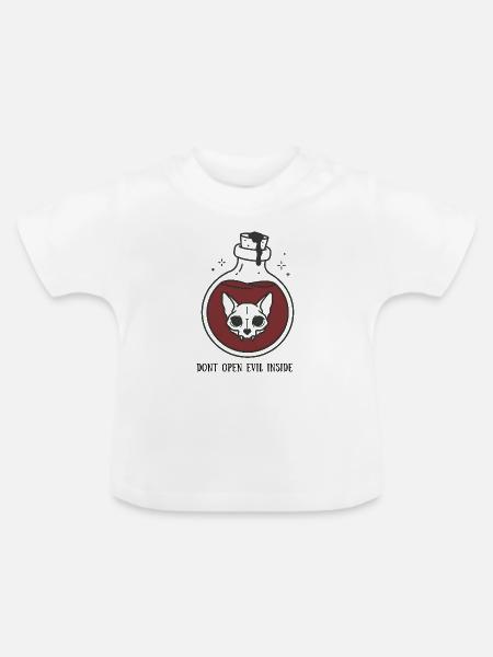 Dont Open Eve In Flasche - Baby Bio-T-Shirt mit Rundhals - Weiß