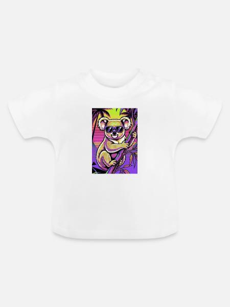 Koala - Baby Bio-T-Shirt mit Rundhals - Weiß