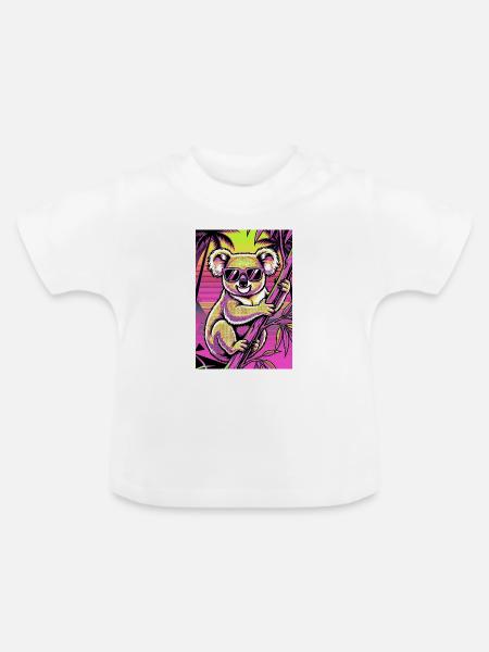 Koala - Baby Bio-T-Shirt mit Rundhals - Weiß