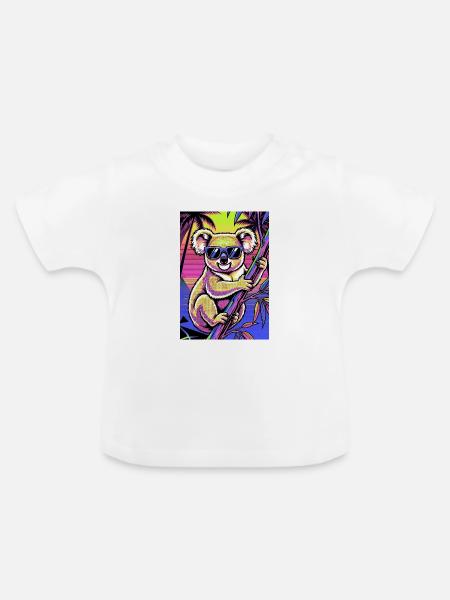 Koala - Baby Bio-T-Shirt mit Rundhals - Weiß