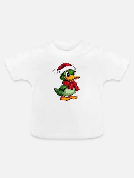 Weihnachten Entchen - Baby Bio-T-Shirt mit Rundhals - Weiß