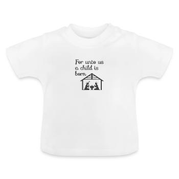 Crèche de Noël chrétienne - T-shirt bio col rond Bébé - blanc - Devant