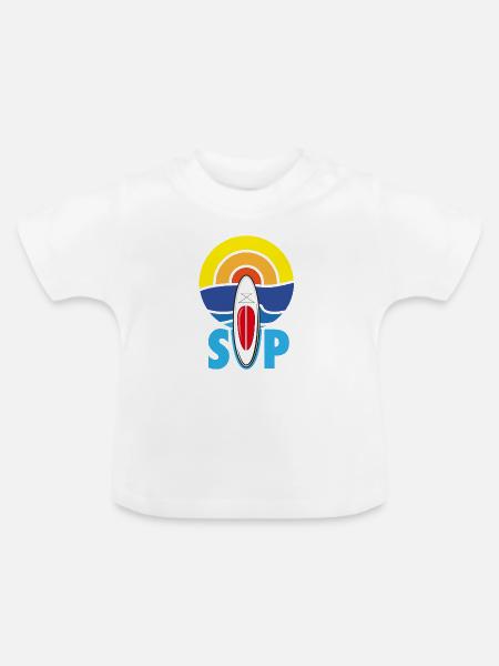 SUP - Stand UP Paddle - Baby Bio-T-Shirt mit Rundhals - Weiß