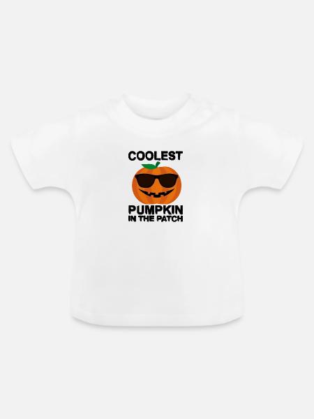 Coolest Pumpkin In The Patch - Baby Bio-T-Shirt mit Rundhals - Weiß