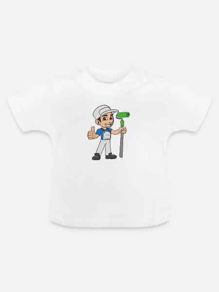 Maler - Baby Bio-T-Shirt mit Rundhals - Weiß