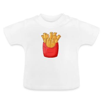 Frites frites - T-shirt bio col rond Bébé - blanc - Devant