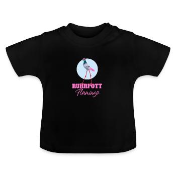 Ruhrpott Flamingo Ruhrgebiet Taube Geschenk - Baby Bio-T-Shirt mit Rundhals - Schwarz - Vorne