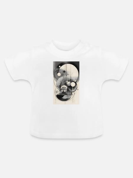 Urbane geometrische Landschaft - Baby Bio-T-Shirt mit Rundhals - Weiß