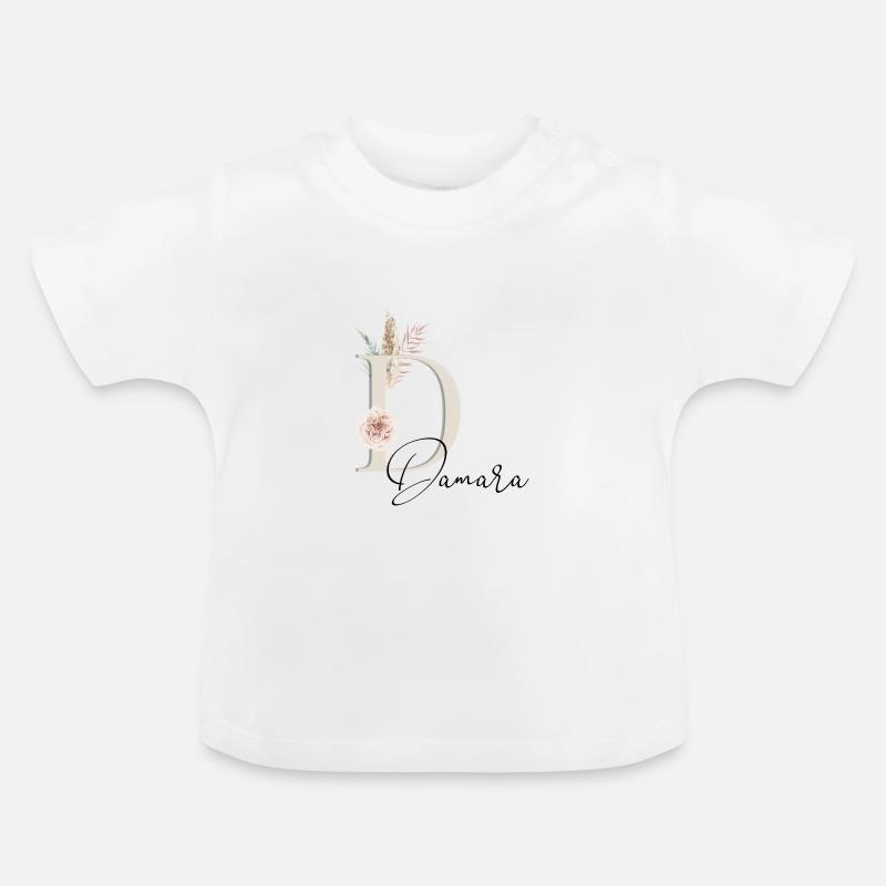 Damara! Nom Boho - T-shirt bio col rond Bébé - blanc