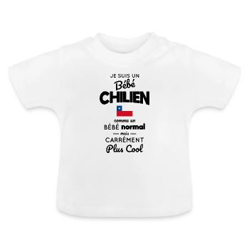 Chilenisches Baby wie ein normales Baby, aber cooler - Baby Bio-T-Shirt mit Rundhals - Weiß - Vorne