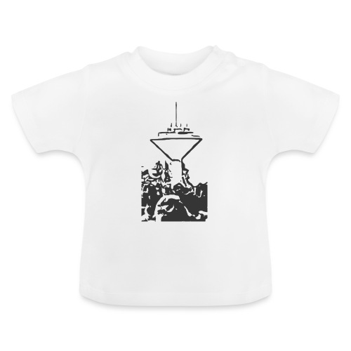 Wasserturm Rottweil schwarz - Baby Bio-T-Shirt mit Rundhals