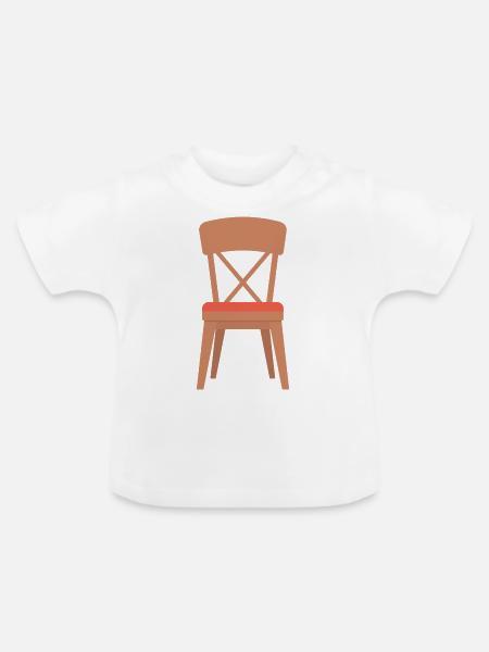 Stuhl - Baby Bio-T-Shirt mit Rundhals - Weiß