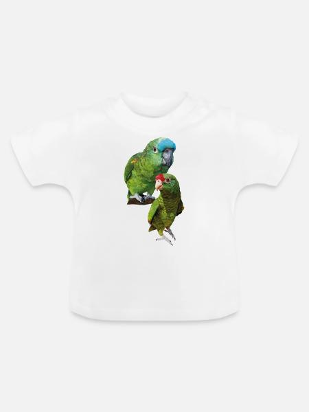 Papageien aus dem Amazonas - Baby Bio-T-Shirt mit Rundhals - Weiß