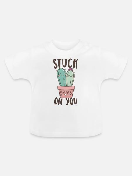 An dir hängen bleiben - Baby Bio-T-Shirt mit Rundhals - Weiß