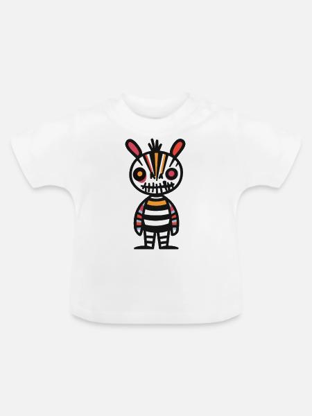 Zebra Halloween Comic Lustig - Baby Bio-T-Shirt mit Rundhals - Weiß