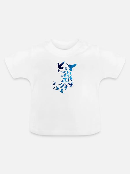 tauben,taube,vögel,vogelschwarm,bunt,graffiti, - Baby Bio-T-Shirt mit Rundhals - Weiß