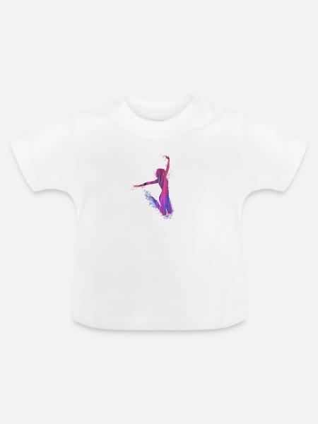 sprung,tanz,tänzerin,graffiti,pink,rosa - Baby Bio-T-Shirt mit Rundhals - Weiß