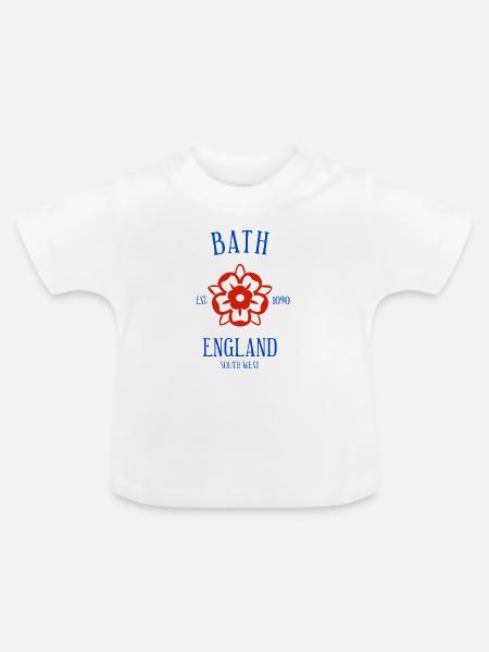 BATH England - Baby Bio-T-Shirt mit Rundhals - Weiß
