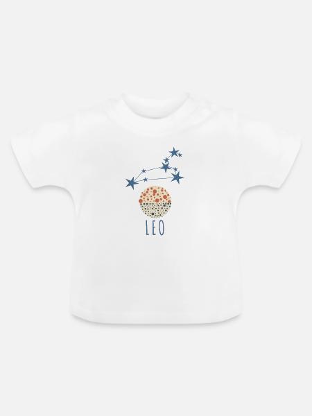 Das Sternbild Löwe - Baby Bio-T-Shirt mit Rundhals - Weiß