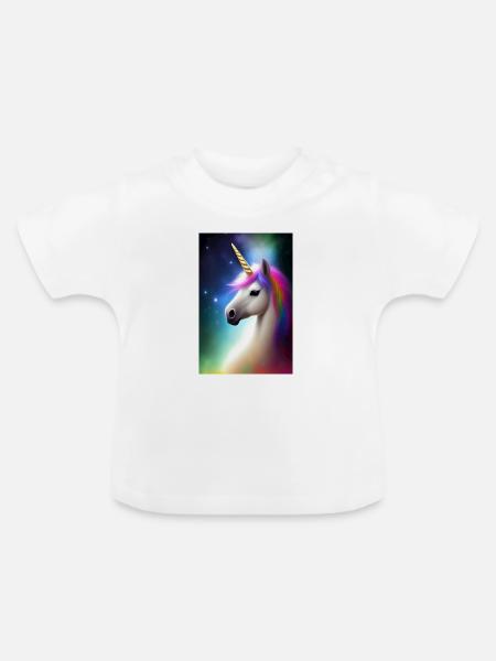 Einhorn - Baby Bio-T-Shirt mit Rundhals - Weiß