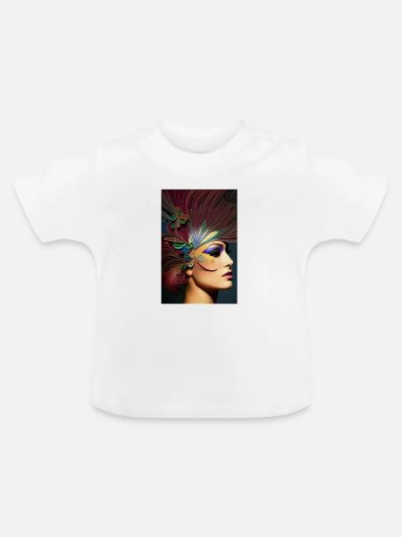 Abstrakte Gesichts Kunst - Baby Bio-T-Shirt mit Rundhals - Weiß