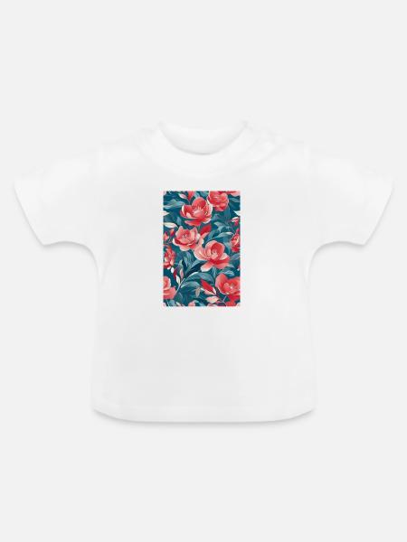 Wunderschöne Blumen - Baby Bio-T-Shirt mit Rundhals - Weiß