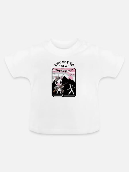 Zebra Einhorn - Baby Bio-T-Shirt mit Rundhals - Weiß