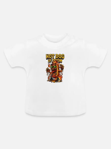 Hot Dog of Doom - Baby Bio-T-Shirt mit Rundhals - Weiß