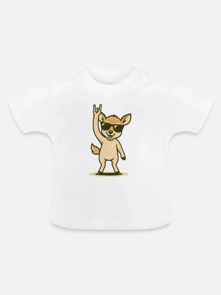 Waldrand-Rocker Rehkitz - Baby Bio-T-Shirt mit Rundhals - Weiß