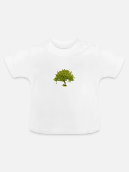 Grüner Sommerbaum - Baby Bio-T-Shirt mit Rundhals - Weiß