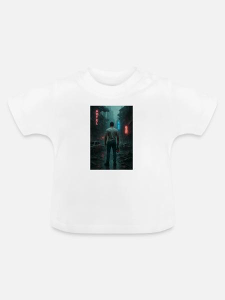 Postapokalyptisches Stadtbild Illustration - Baby Bio-T-Shirt mit Rundhals - Weiß
