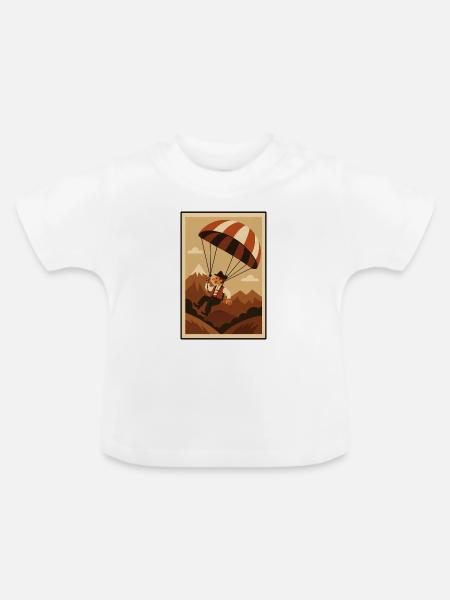 Gleitschirm - Baby Bio-T-Shirt mit Rundhals - Weiß