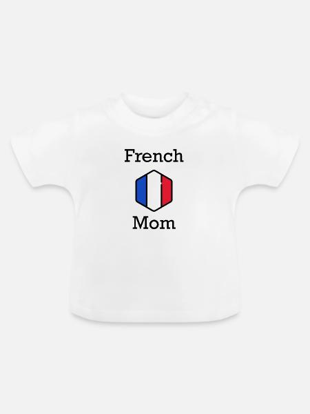 Französische Mutter - Baby Bio-T-Shirt mit Rundhals - Weiß