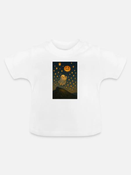 Halloween Süßer Geist - Baby Bio-T-Shirt mit Rundhals - Weiß