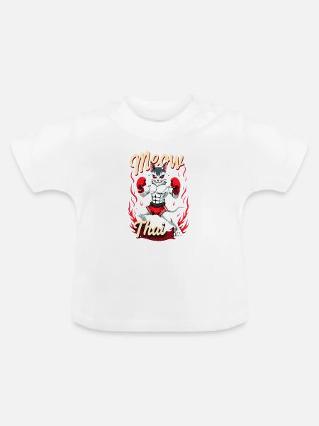 Funny Muay Thai Boxing Muay Thai - Baby Bio-T-Shirt mit Rundhals - Weiß