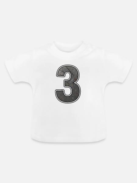 Rusty Industrial Number 3 - Baby Bio-T-Shirt mit Rundhals - Weiß