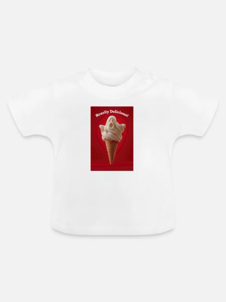 Ghost IceCream Schaurig lecker - Baby Bio-T-Shirt mit Rundhals - Weiß