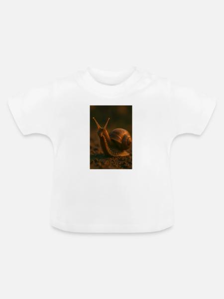 Tier - Schnecke - Baby Bio-T-Shirt mit Rundhals - Weiß