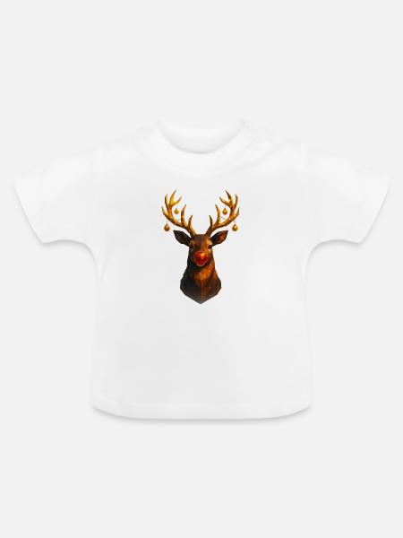 Weihnachten Rentier Low Poly - Baby Bio-T-Shirt mit Rundhals - Weiß