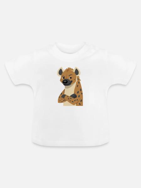 Freche Hyänen-Witzfigur - Baby Bio-T-Shirt mit Rundhals - Weiß