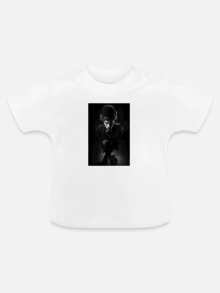 Mitternachtsherr mit Zylinder - Baby Bio-T-Shirt mit Rundhals - Weiß