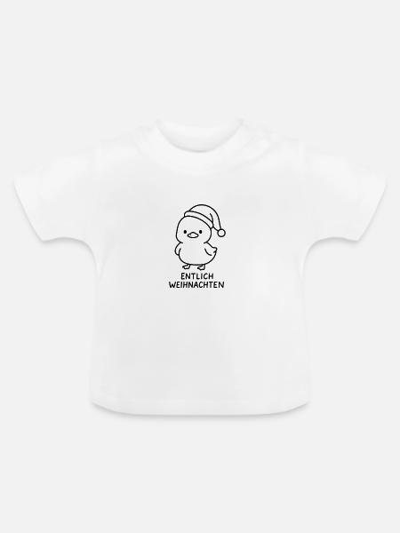 entlich weihnachten - Baby Bio-T-Shirt mit Rundhals - Weiß