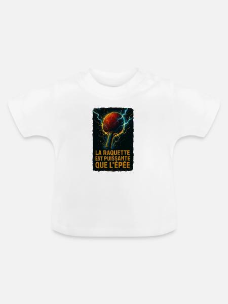 Zerstört den Sieg! Tischtennis - Baby Bio-T-Shirt mit Rundhals - Weiß