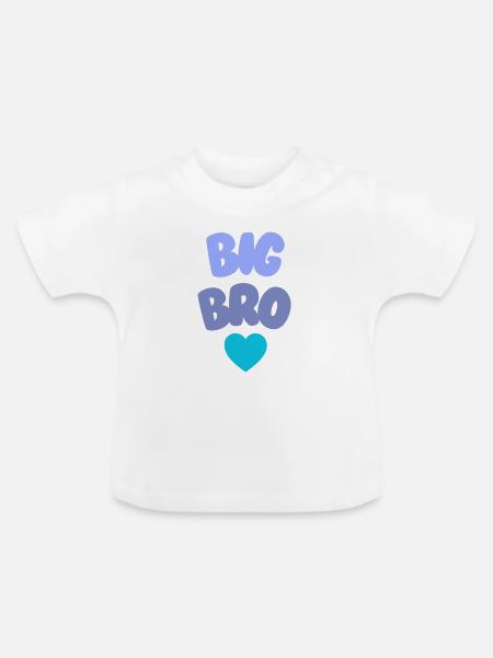 Big Bro Love Geschwister - Baby Bio-T-Shirt mit Rundhals - Weiß