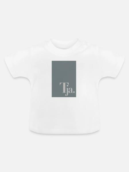 Typografisches Poster „Tja.“ - Baby Bio-T-Shirt mit Rundhals - Weiß
