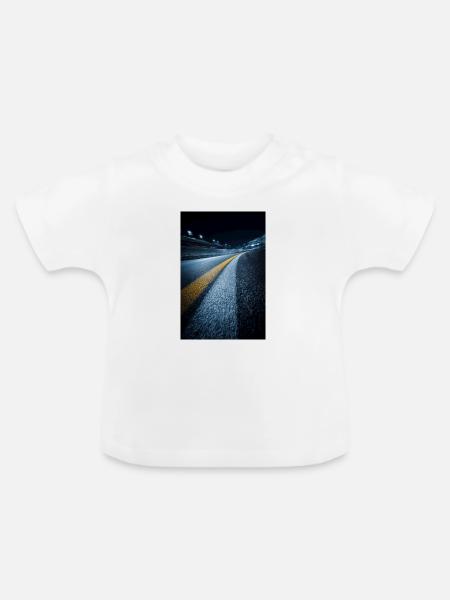 Mitternachts-Streckenhorizont - Baby Bio-T-Shirt mit Rundhals - Weiß