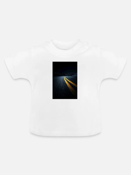 Mitternachtsstraßenperspektive - Baby Bio-T-Shirt mit Rundhals - Weiß