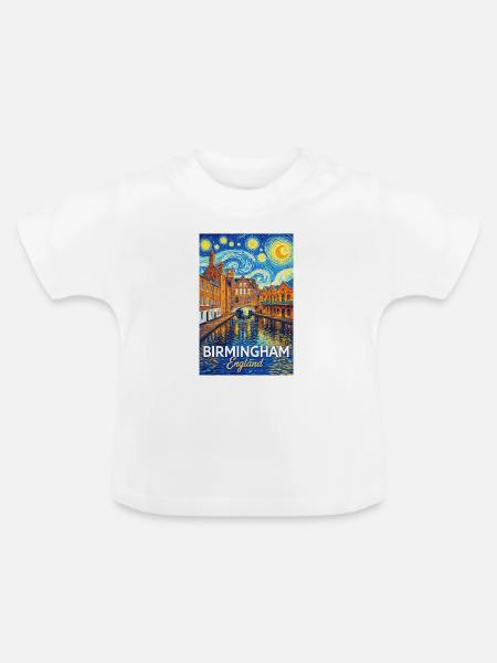 Birmingham, England - Baby Bio-T-Shirt mit Rundhals - Weiß