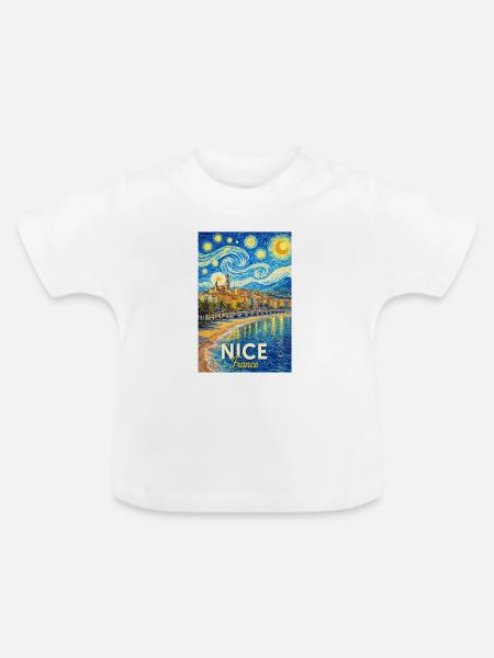 Nice, Frankreich - Baby Bio-T-Shirt mit Rundhals - Weiß