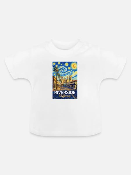 Riverside, Kalifornien - Baby Bio-T-Shirt mit Rundhals - Weiß